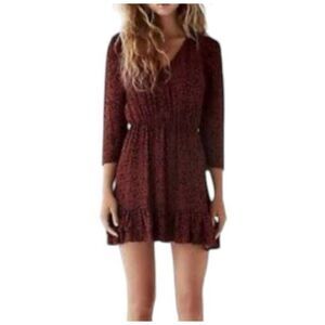 ZARA BURGUNDY & BLACK POLKA-DOT DRESS SZ.S NWT.